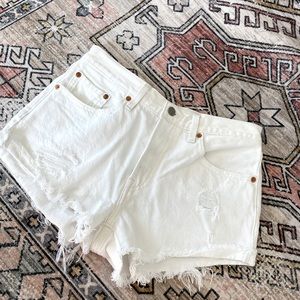 Levi’s white cutoff shorts